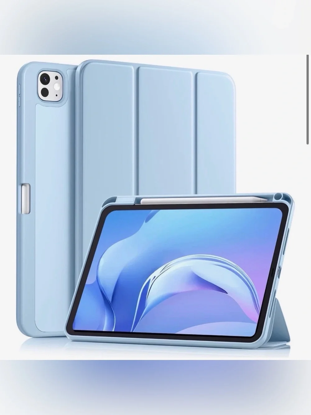 Light Blue IPad Pro 11 inch  Case with Pencil Holder